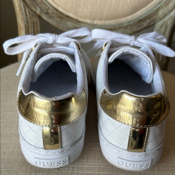 GUESS White & Gold Sneakers - Picture 3 of 13